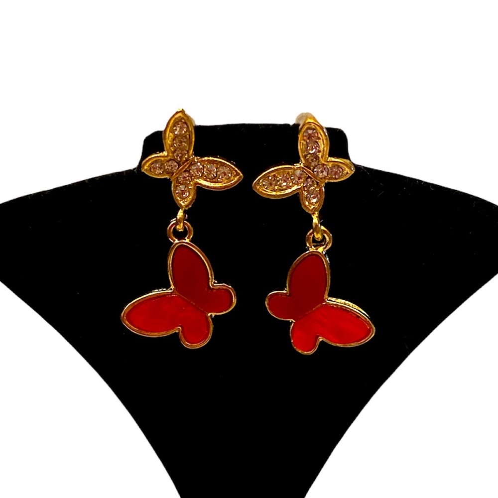 🆕Red Butterly Post Earrings: NIP